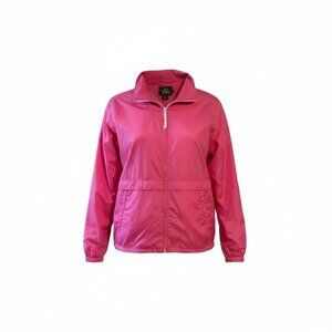 Woodrich Womens Bright Pink Nylon Lightweight Windbreaker Jacket W/ Hidden Hood